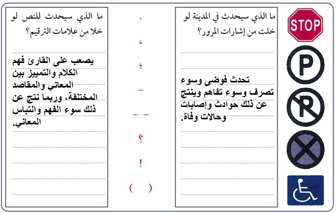 تمرين علامات الترقيم